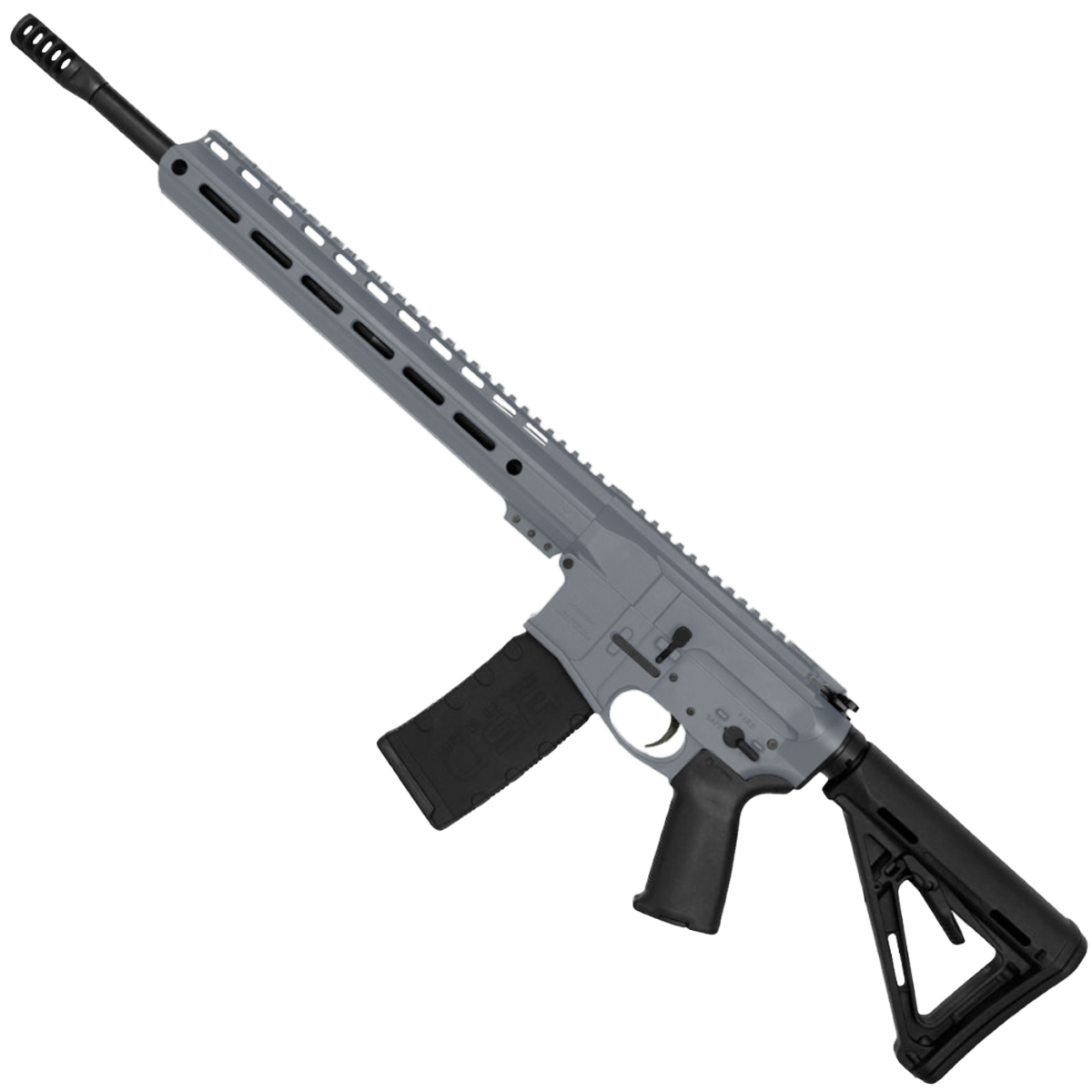 AR-15 Semi Auto 5.56 NATO Rifle 16" Barrel Slick Side Billet Upper / Lower 13" Custom M-LOK Handguard - Sniper Gray