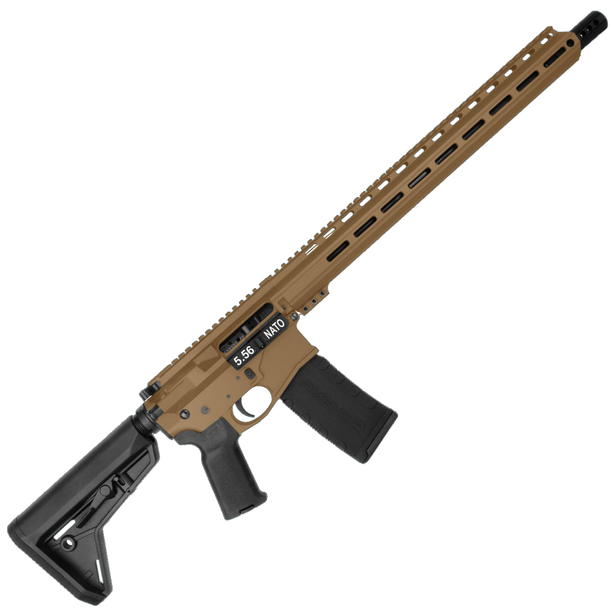 AR-15 Semi Auto 5.56 NATO Rifle 16" Barrel Billet Upper / Lower 17" M-LOK Handguard - Burnt Bronze