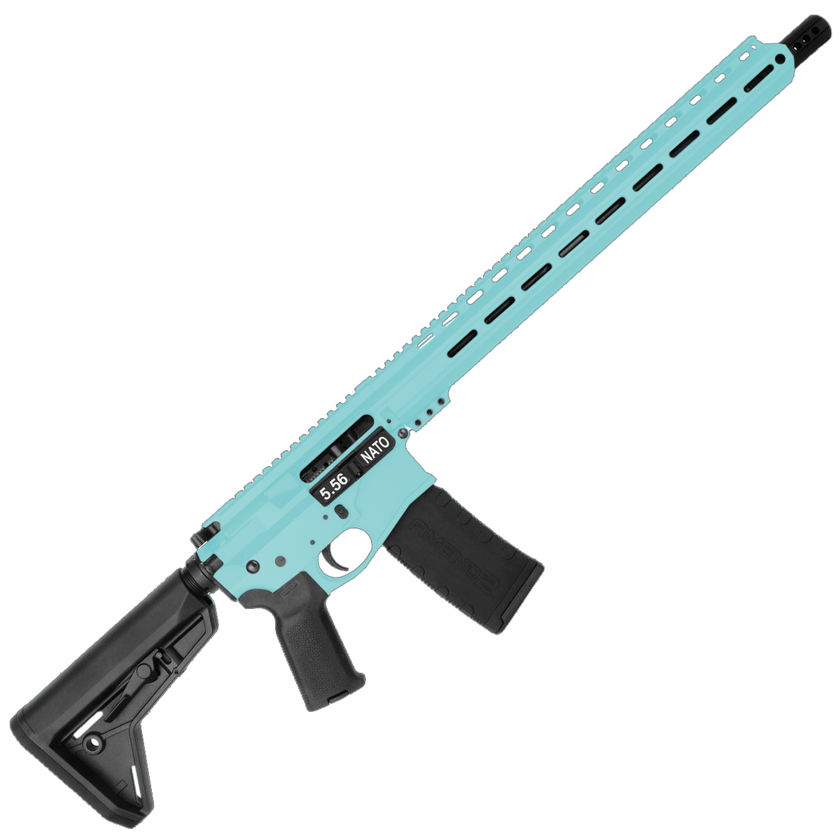 AR-15 Semi Auto 5.56 NATO Rifle 16" Barrel Billet Upper / Lower 17" M-LOK Handguard - Robins Egg Blue