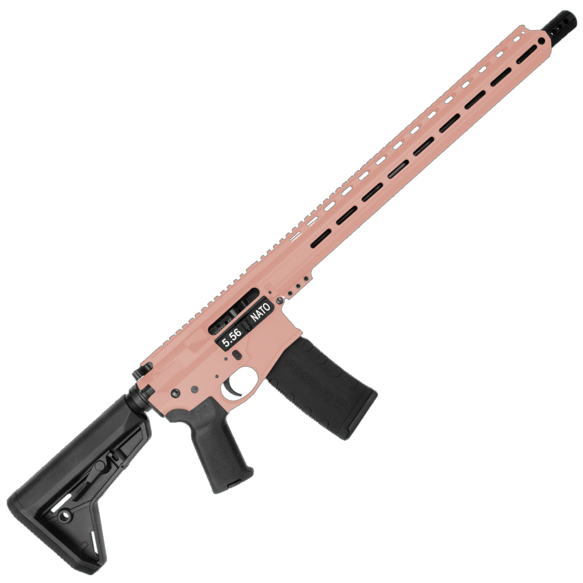 AR-15 Semi Auto 5.56 NATO Rifle 16" Barrel Billet Upper / Lower 17" M-LOK Handguard - Rose Gold