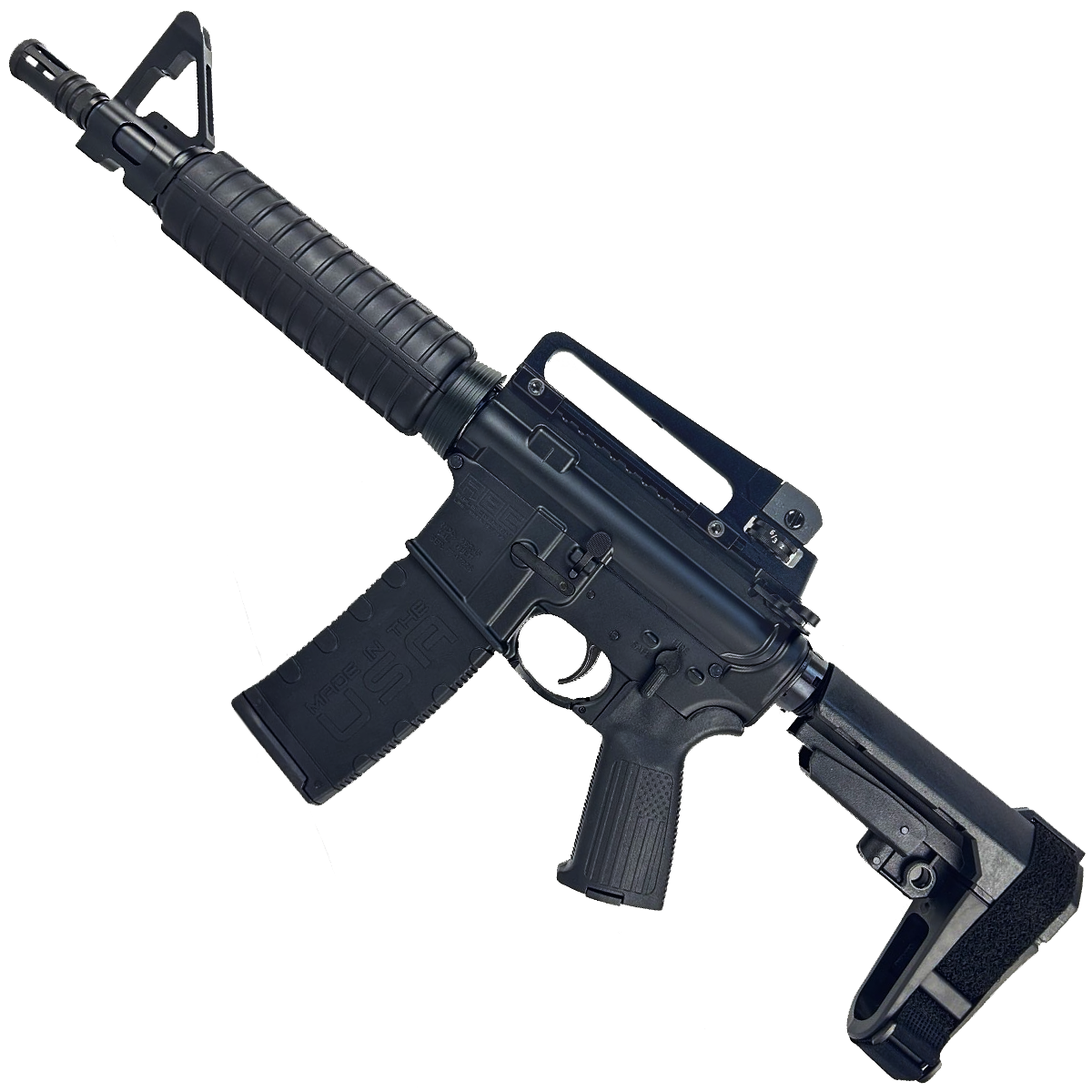 AR-15 A2 Style Semi Auto 5.56 NATO Pistol 10" Barrel w/ Custom FSB