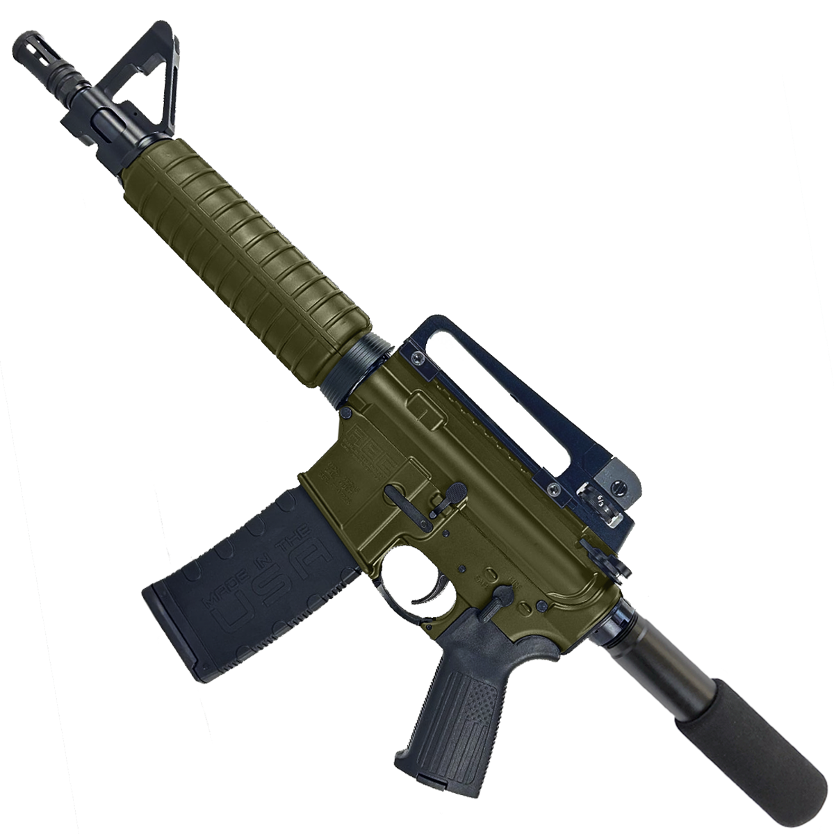 AR-15 A2 Style Semi Auto 5.56 NATO Pistol 10" Barrel w/ Custom FSB - Magpul ODG