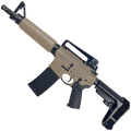 AR-15 A2 Style Semi Auto 5.56 NATO Pistol 10" Barrel w/ Custom FSB - Magpul FDE