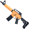 AR-15 A2 Style Semi Auto 5.56 NATO Pistol 10" Barrel w/ Custom FSB - Tequila Sunrise Orange