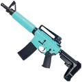 AR-15 A2 Style Semi Auto 5.56 NATO Pistol 10" Barrel w/ Custom FSB - Robins Egg Blue