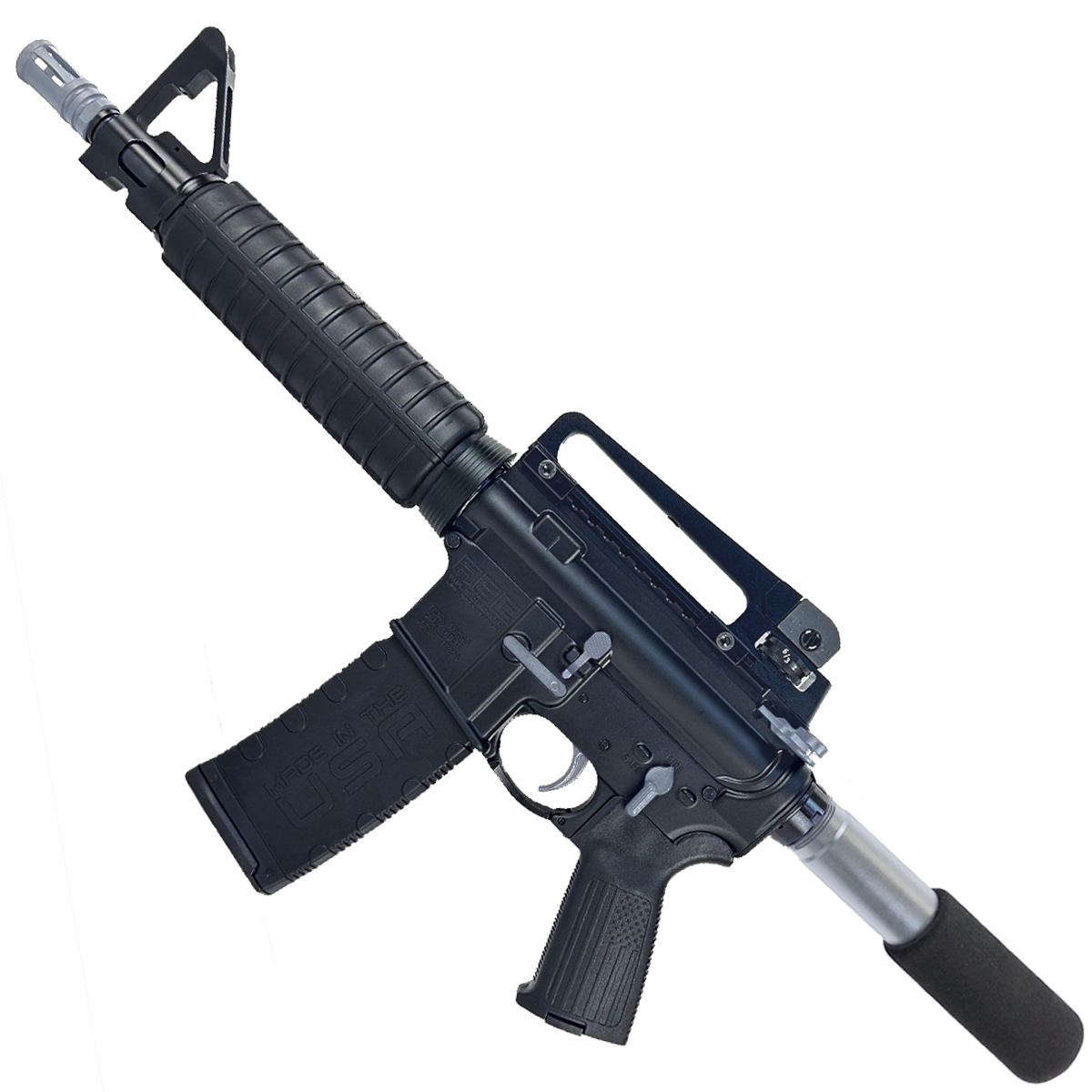 AR-15 Two-Tone A2 Style Semi Auto 5.56 NATO Pistol 10" Barrel w/ Custom FSB - Black and Sniper Gray
