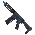 AR-15 Two-Tone Semi Auto .223/5.56 Tactical Pistol 7.5" Barrel 7" Quad Rail - Black and Flame Blue