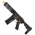 AR-15 Two-Tone Semi Auto .223/5.56 Tactical Pistol 7.5" Barrel 7" Quad Rail - Black and Tequila Sunrise Orange