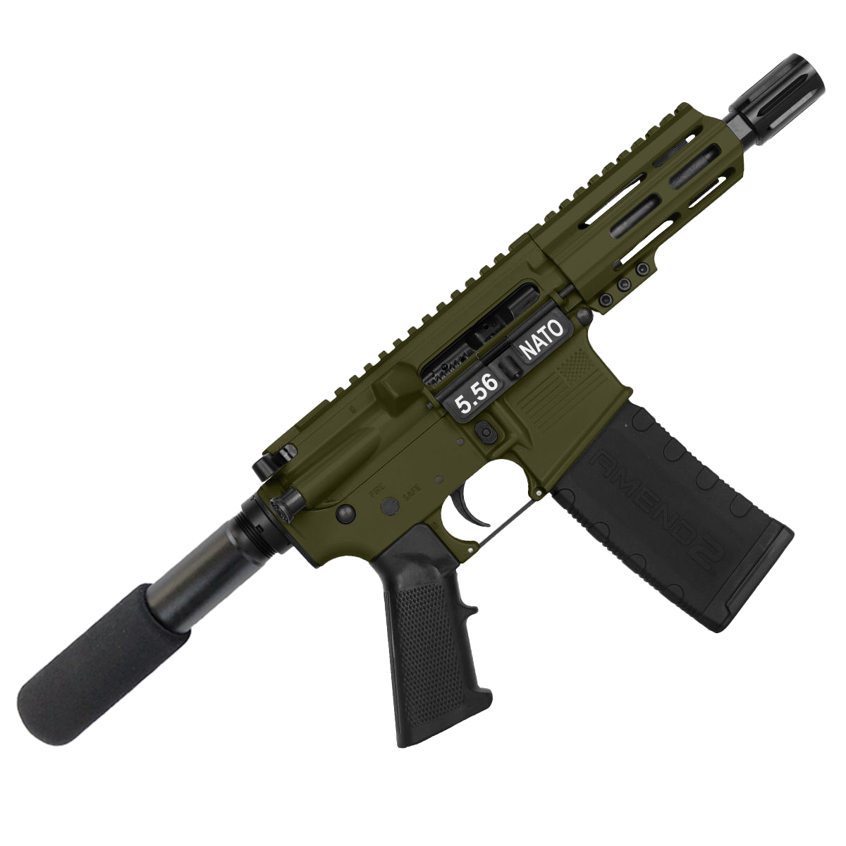 AR15 Micro .223/5.56 Pistol 5" Barrel 4" M-Lok Handguard - Magpul ODG