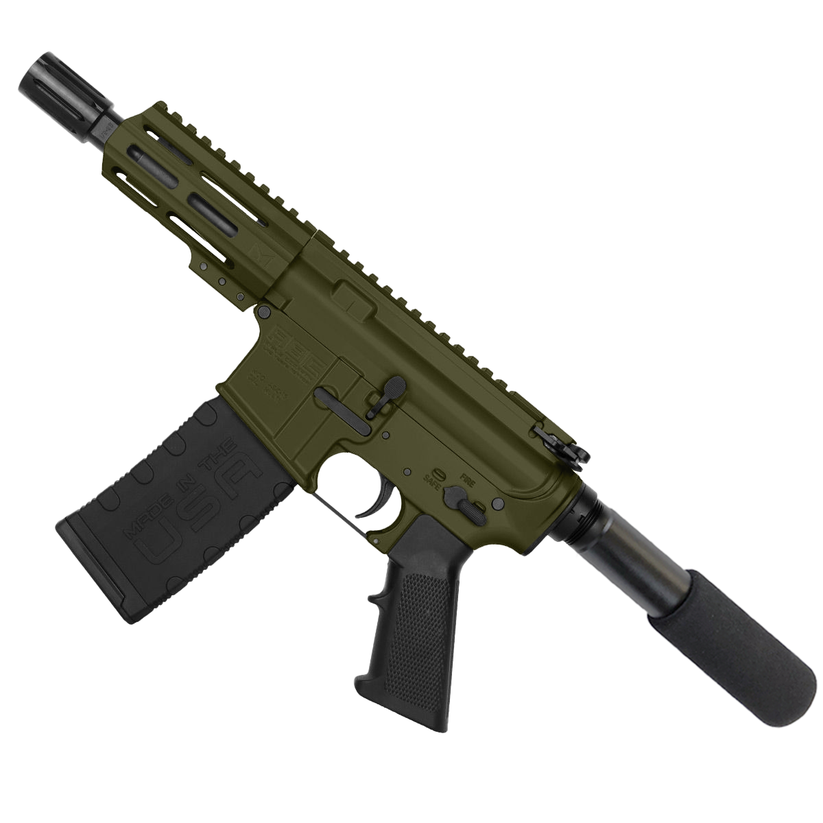 AR15 Micro .223/5.56 Pistol 5" Barrel 4" M-Lok Handguard - Magpul ODG