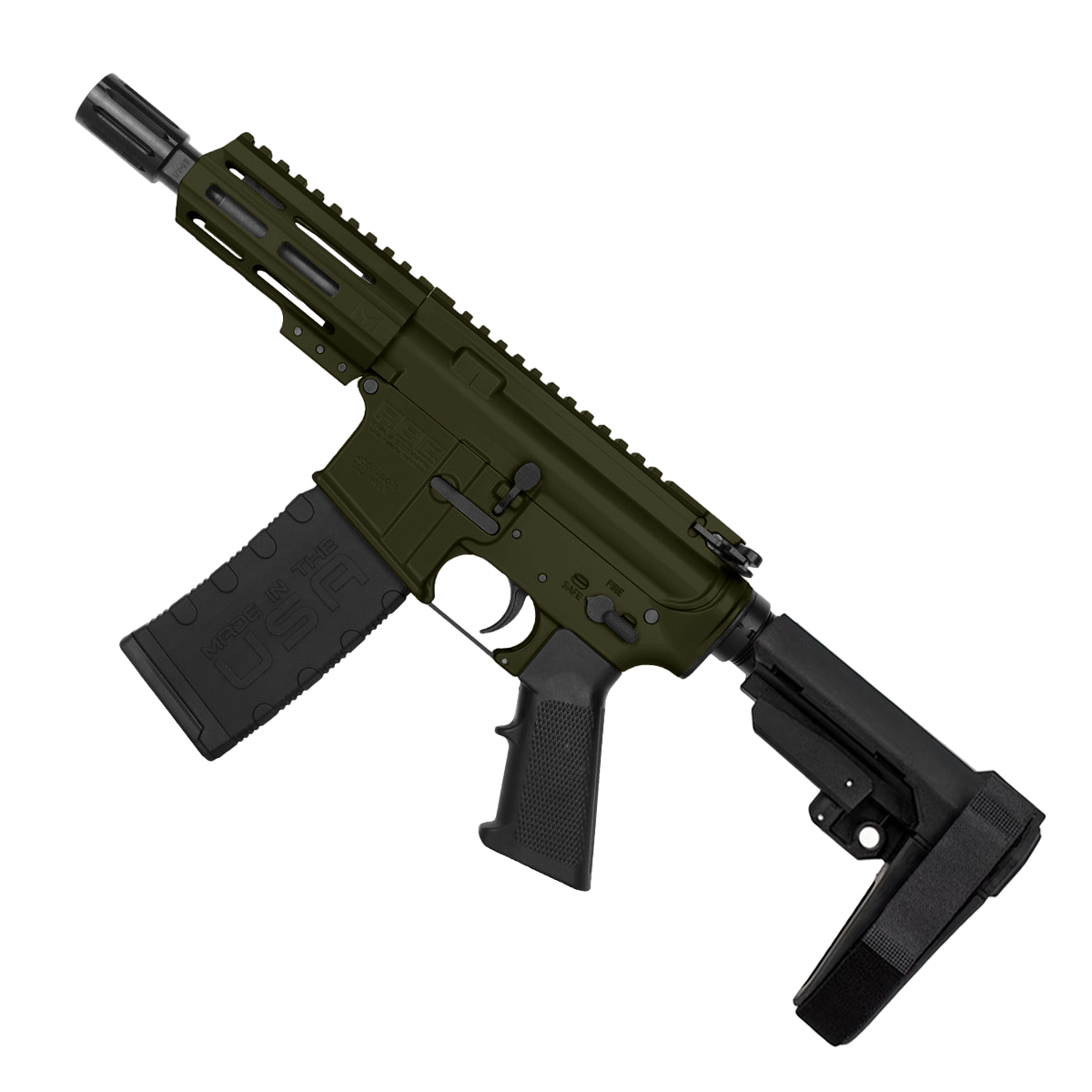 AR15 Micro .223/5.56 Pistol 5" Barrel 4" M-Lok Handguard - Magpul ODG