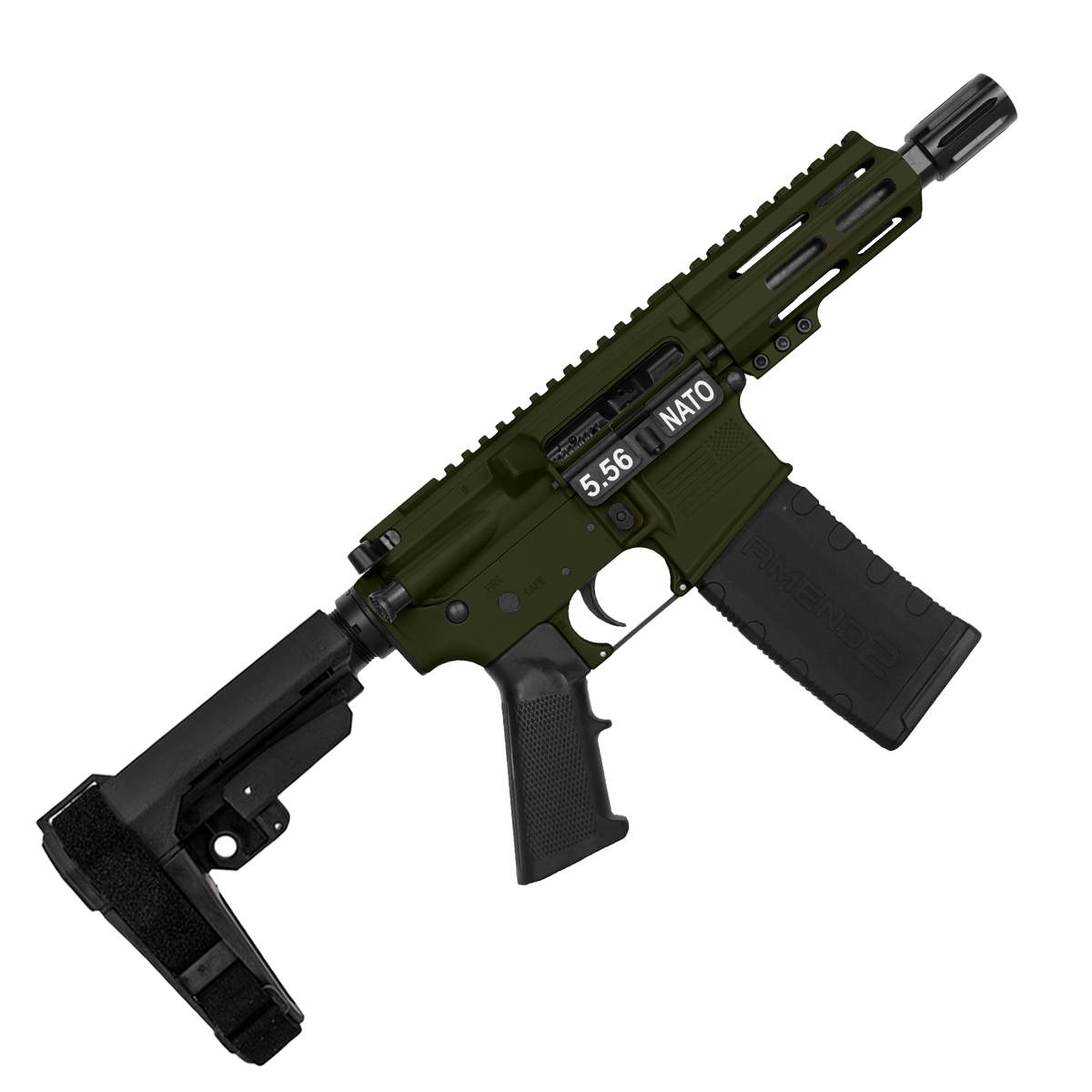 AR15 Micro .223/5.56 Pistol 5" Barrel 4" M-Lok Handguard - Magpul ODG