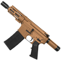 AR15 Micro .223/5.56 Pistol 5" Barrel 4" M-Lok Handguard w/ Micro Buffer Tube - Burnt Bronze