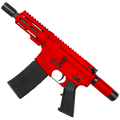 AR15 Micro .223/5.56 Pistol 5" Barrel 4" M-Lok Handguard w/ Micro Buffer Tube - Red