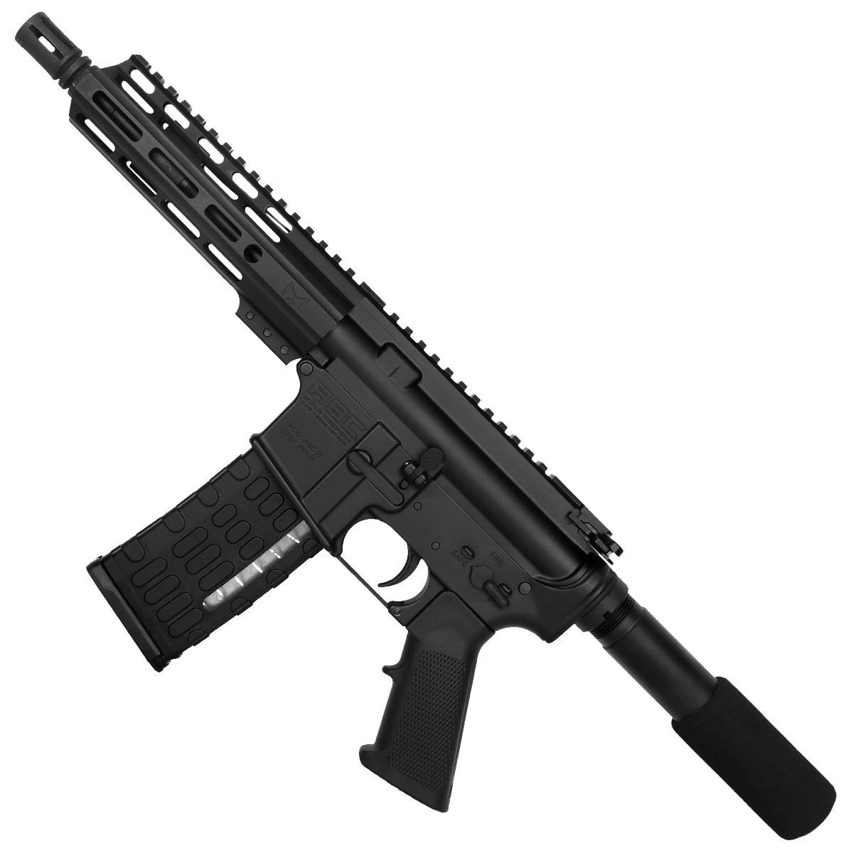 AR-15 Semi Auto .223 5.56 Pistol 7.5" Barrel 7" Custom D-Cut Front MLOK Handguard