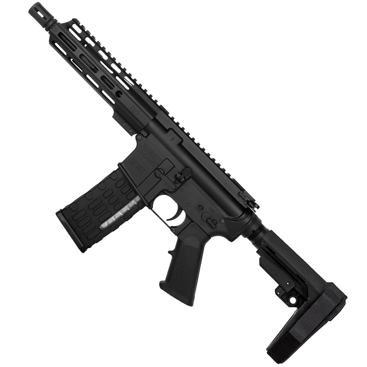 AR-15 Semi Auto .223 5.56 Pistol 7.5" Barrel 7" Custom D-Cut Front MLOK Handguard