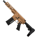 AR-15 Semi Auto .223 5.56 Pistol 7.5" Barrel 7" Custom D-Cut Front MLOK Handguard Burnt Bronze