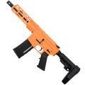 AR-15 Semi Auto .223 5.56 Pistol 7.5" Barrel 7" Custom D-Cut Front MLOK Handguard Tequila Sunrise Orange