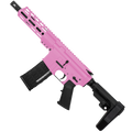 AR-15 Semi Auto .223 5.56 Pistol 7.5" Barrel 7" Custom D-Cut Front MLOK Handguard - Sig Pink