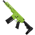 AR-15 Semi Auto .223 5.56 Pistol 7.5" Barrel 7" Custom D-Cut Front MLOK Handguard Zombie Green