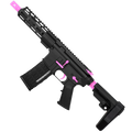 AR-15 Two-Tone Semi Auto .223 5.56 Pistol 7.5" Barrel 7" Custom D-Cut Front MLOK Handguard - Black and Sig Pink