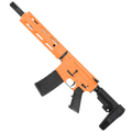 AR-15 Semi Auto 5.56 NATO Mid Range Pistol 10" Barrel Quad Rail Handguard-Tequila Sunrise Orange