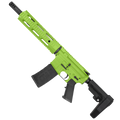 AR-15 Semi Auto 5.56 NATO Mid Range Pistol 10" Barrel Quad Rail Handguard-Zombie Green