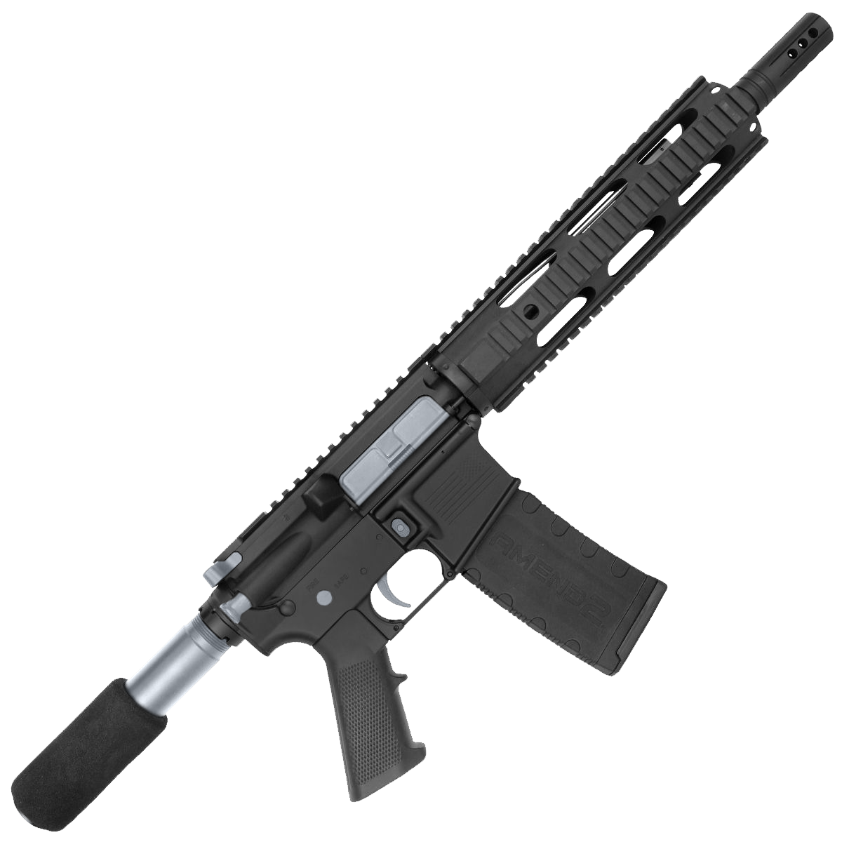AR-15 Two-Tone Semi Auto 5.56 NATO Mid Range Pistol 10" Barrel Quad Rail Handguard - Black and Sniper Gray