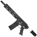 AR-15 Two-Tone Semi Auto 5.56 NATO Mid Range Pistol 10" Barrel Quad Rail Handguard - Black and White
