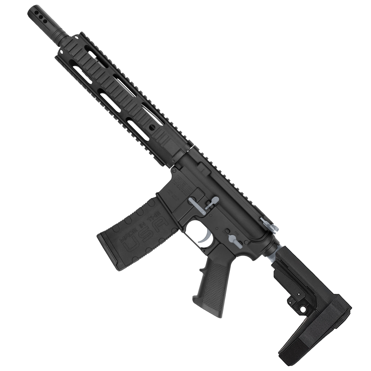 AR-15 Two-Tone Semi Auto 5.56 NATO Mid Range Pistol 10" Barrel Quad Rail Handguard - Black and Sniper Gray