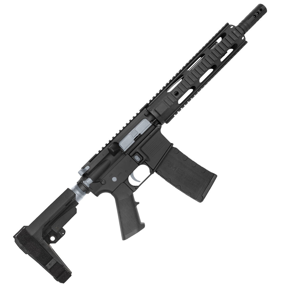 AR-15 Two-Tone Semi Auto 5.56 NATO Mid Range Pistol 10" Barrel Quad Rail Handguard - Black and Sniper Gray