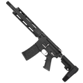 AR-15 Two-Tone Semi Auto 5.56 NATO Mid Range Pistol 10" Barrel Quad Rail Handguard - Black and Glacier Silver