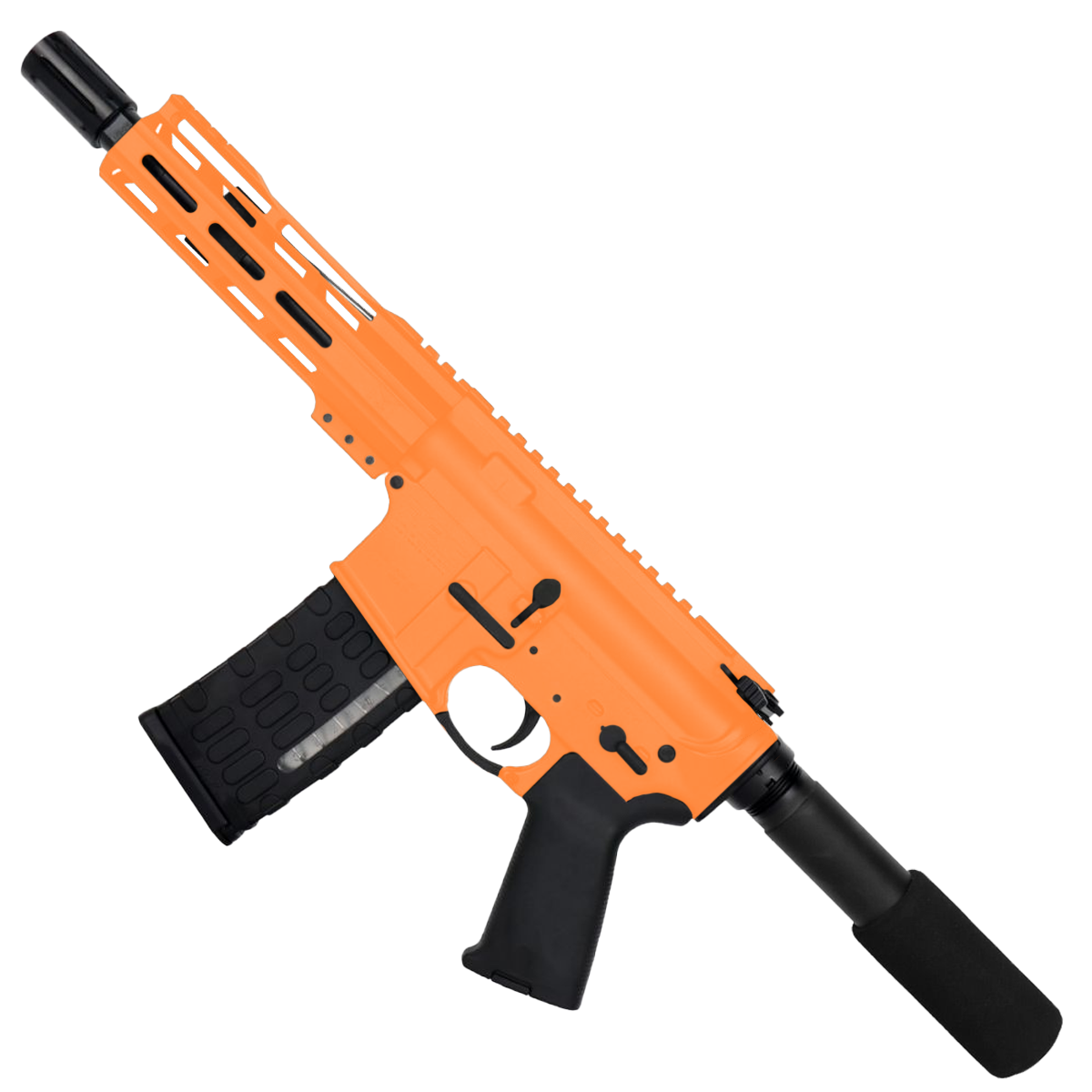 AR-15 .223/5.56 Pistol Top Cut Custom MLOK 7" Handguard - Tequila Sunrise Orange