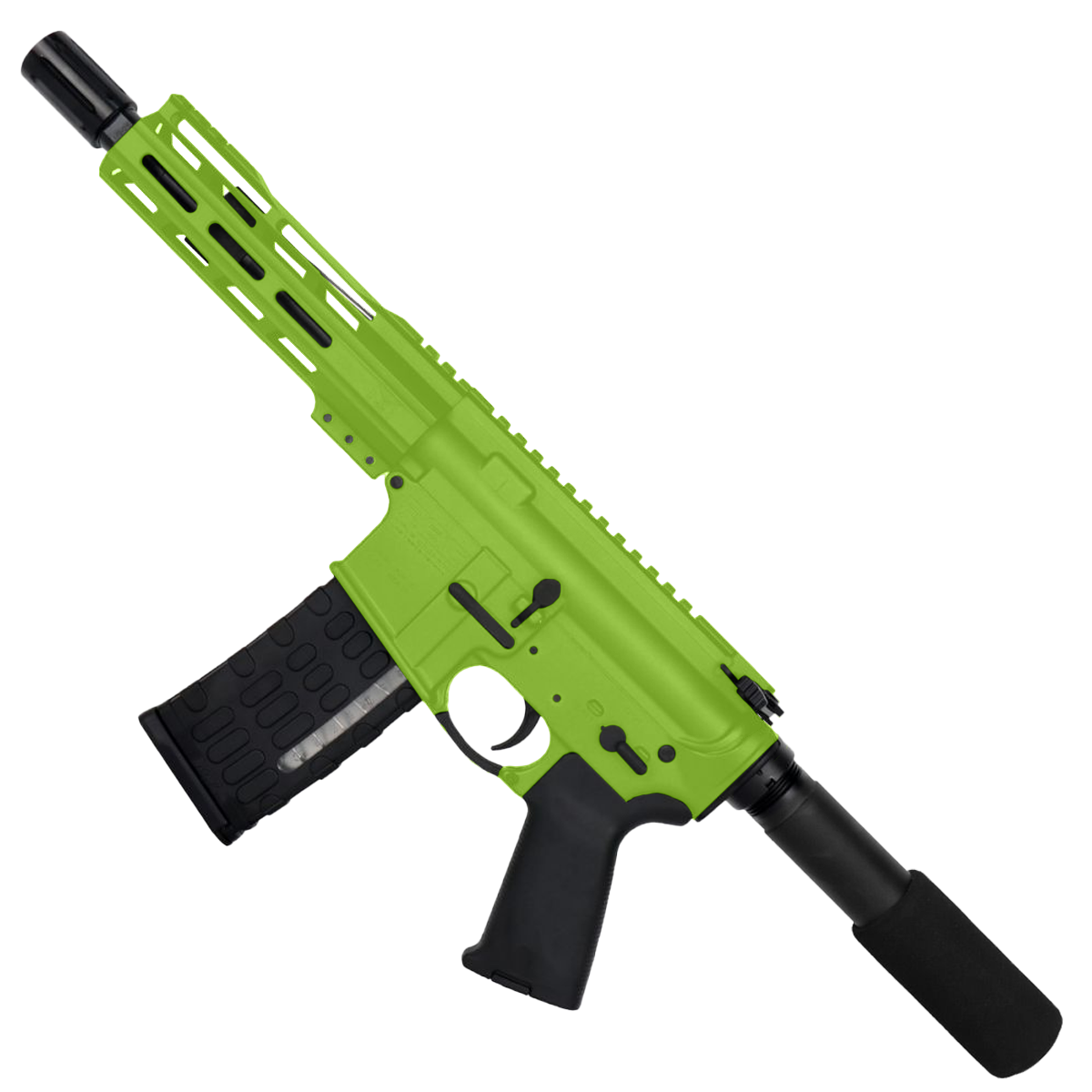 AR-15 .223/5.56 Pistol Top Cut Custom MLOK 7" Handguard- Zombie Green