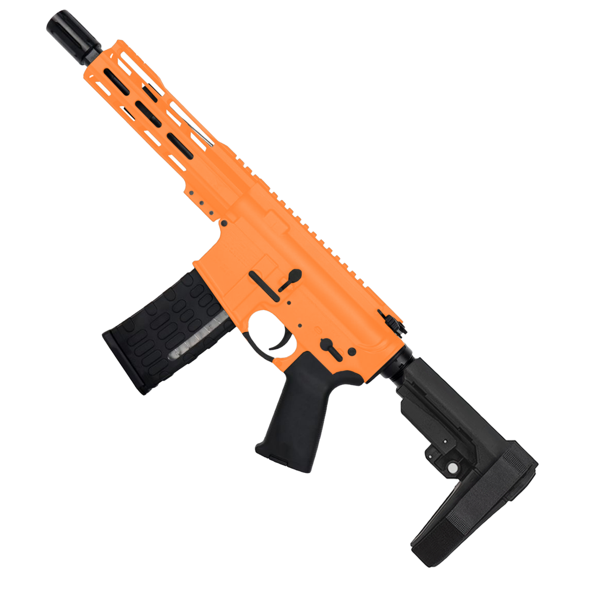 AR-15 .223/5.56 Pistol Top Cut Custom MLOK 7" Handguard - Tequila Sunrise Orange