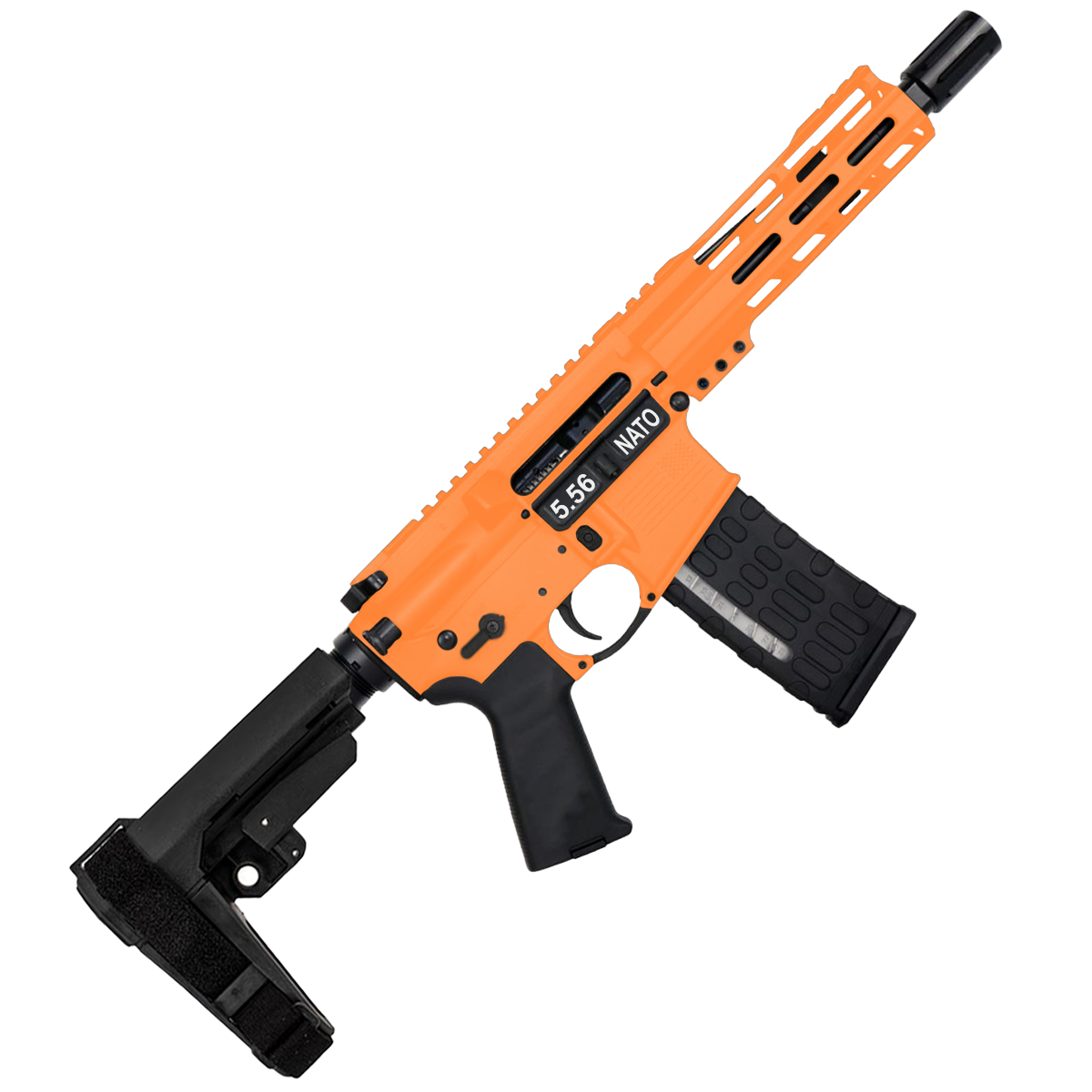 AR-15 .223/5.56 Pistol Top Cut Custom MLOK 7" Handguard - Tequila Sunrise Orange
