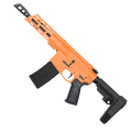 AR15 5.56 NATO Pistol Billet Upper/ Lower 7" Barrel 7" Custom Slanted M-Lok Handguard - Tequila Sunrise Orange