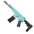 AR15 5.56 NATO Pistol Billet Upper/ Lower 7" Barrel 7" Custom Slanted M-Lok Handguard - Robins Egg Blue