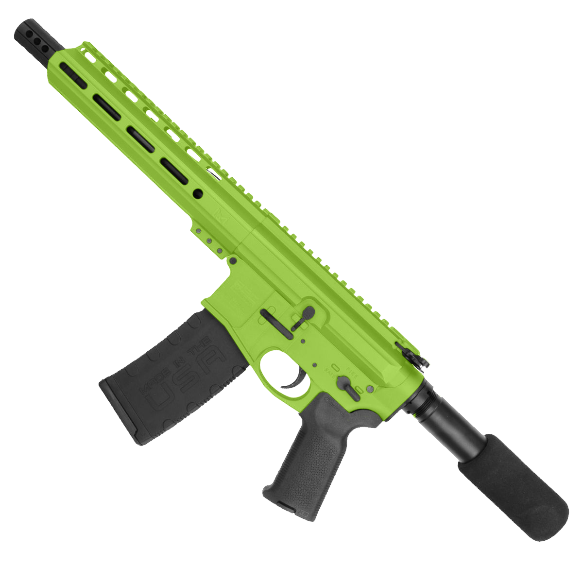 AR15 .223 5.56 Pistol Billet Upper/ Lower 8" Ballistic Advantage Barrel 9" M-Lok Handguard - Zombie Green