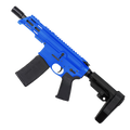 AR15 Micro 556 NATO Pistol Billet Upper/ Lower 5" Barrel Custom M-Lok Handguard - Flame Blue