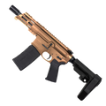 AR15 Micro 556 NATO Pistol Billet Upper/ Lower 5" Barrel Custom M-Lok Handguard - Burnt Bronze