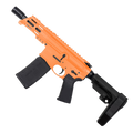 AR15 Micro 556 NATO Pistol Billet Upper/ Lower 5" Barrel Custom M-Lok Handguard - Tequila Sunrise Orange