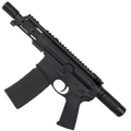 AR15 Micro 556 NATO Pistol Billet Upper/ Lower 5" Barrel Custom M-Lok Handguard with Micro Buffer Tube - BLACK