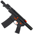 AR15 Micro Two-Tone 556 NATO Pistol Billet Upper/ Lower 5" Barrel Custom M-Lok Handguard with Micro Buffer Tube - Hunter Orange