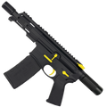 AR15 Micro Two-Tone 556 NATO Pistol Billet Upper/ Lower 5" Barrel Custom M-Lok Handguard with Micro Buffer Tube - Lemon Zest