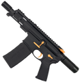 AR15 Micro Two-Tone 556 NATO Pistol Billet Upper/ Lower 5" Barrel Custom M-Lok Handguard with Micro Buffer Tube - Tequila Sunrise Orange