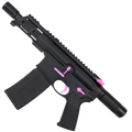 AR15 Micro Two-Tone 556 NATO Pistol Billet Upper/ Lower 5" Barrel Custom M-Lok Handguard with Micro Buffer Tube - Sig Pink