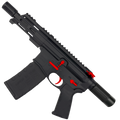 AR15 Micro Two-Tone 556 NATO Pistol Billet Upper/ Lower 5" Barrel Custom M-Lok Handguard with Micro Buffer Tube - Red
