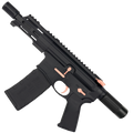 AR15 Micro Two-Tone 556 NATO Pistol Billet Upper/ Lower 5" Barrel Custom M-Lok Handguard with Micro Buffer Tube - Rose Gold
