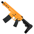 AR15 .223/556 Custom SBA3 Braced Billet Pistol 5" Barrel - Tequila Sunrise Orange